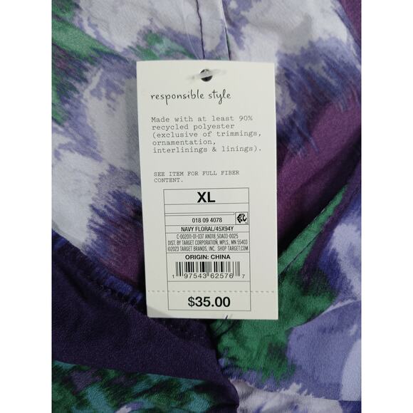 A New Day Dress Womens XL Purple Flowy Chic Dress High-Low Floral Target NWT - Picture 3 of 8
